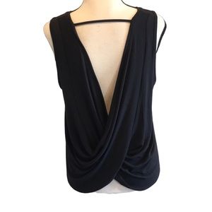 Athleta Revive Drape Tank Black Ribbed XS Modal Spandex Soft